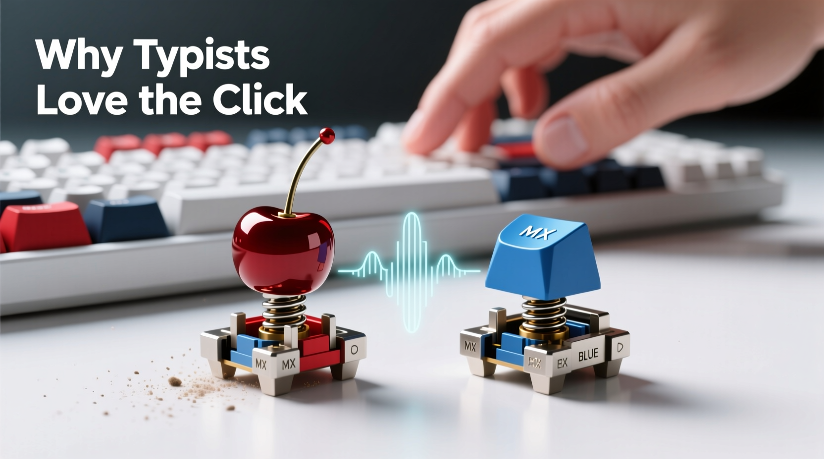 cherry mx red vs blue switches why do typists prefer the clicky sound