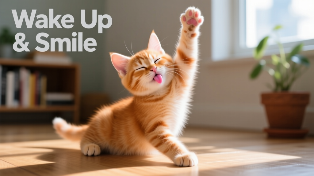 Watch This Orange Kitten's Stupidly Adorable Wake-Up Routine to Brighten Your Day