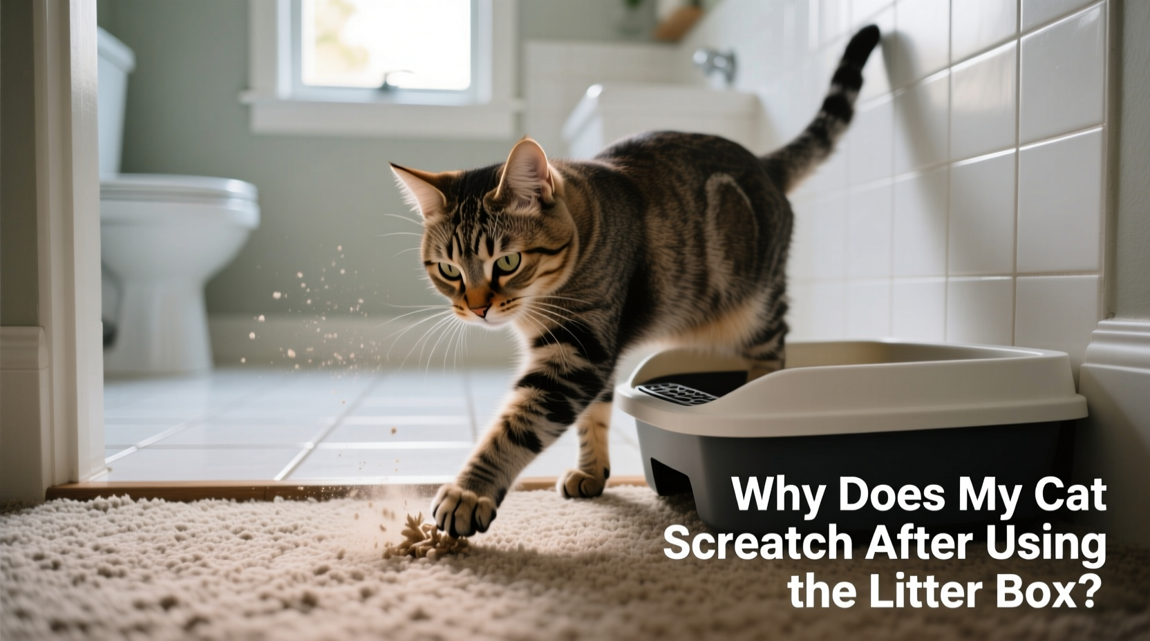 why is my cat scratching the floor after using the litter box normal or not