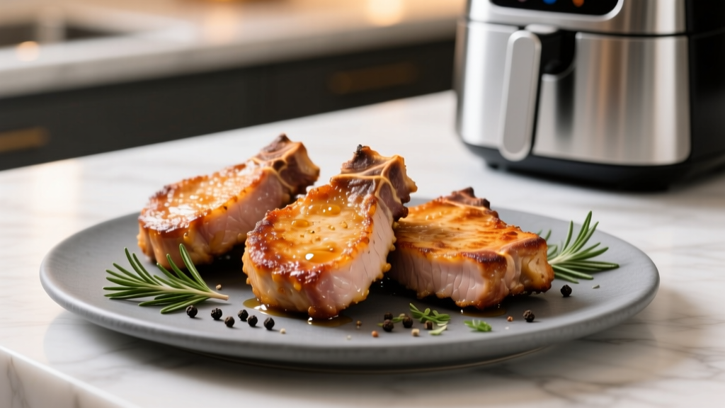 3 Ingredient Air Fryer Pork Chops (Crispy & Juicy!)