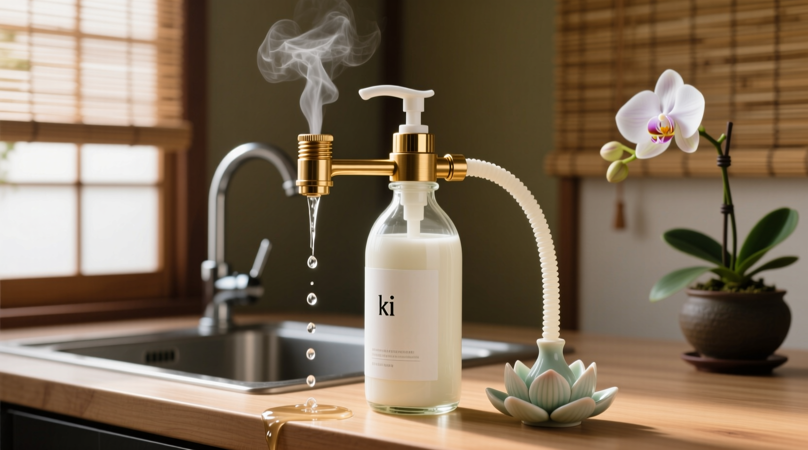 repurpose a lotion bottle into a faucet extender for ki