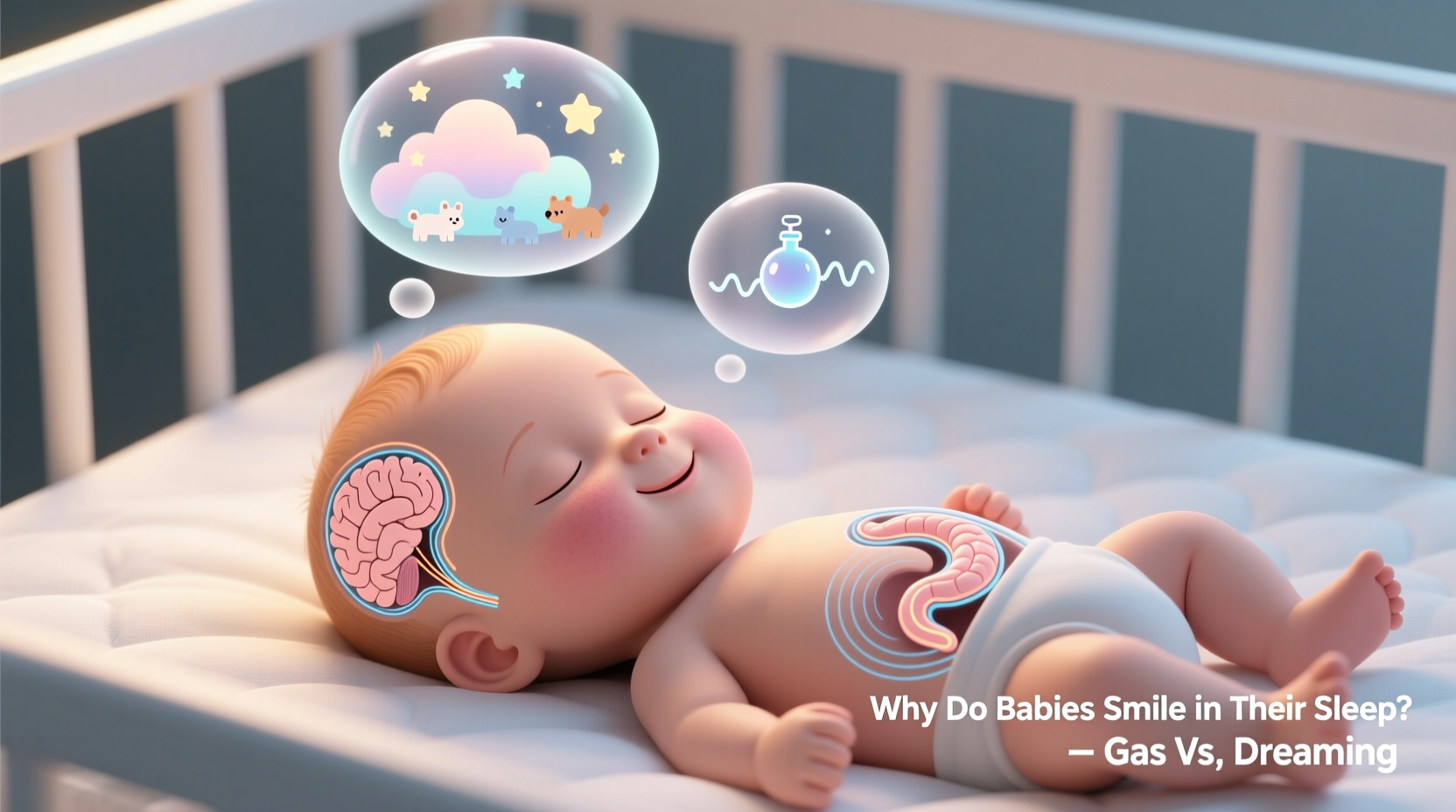 why do babies smile in their sleep is it gas or dreaming