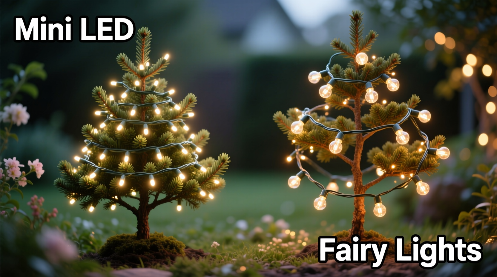 mini led lights vs fairy lights which gives better coverage on small trees