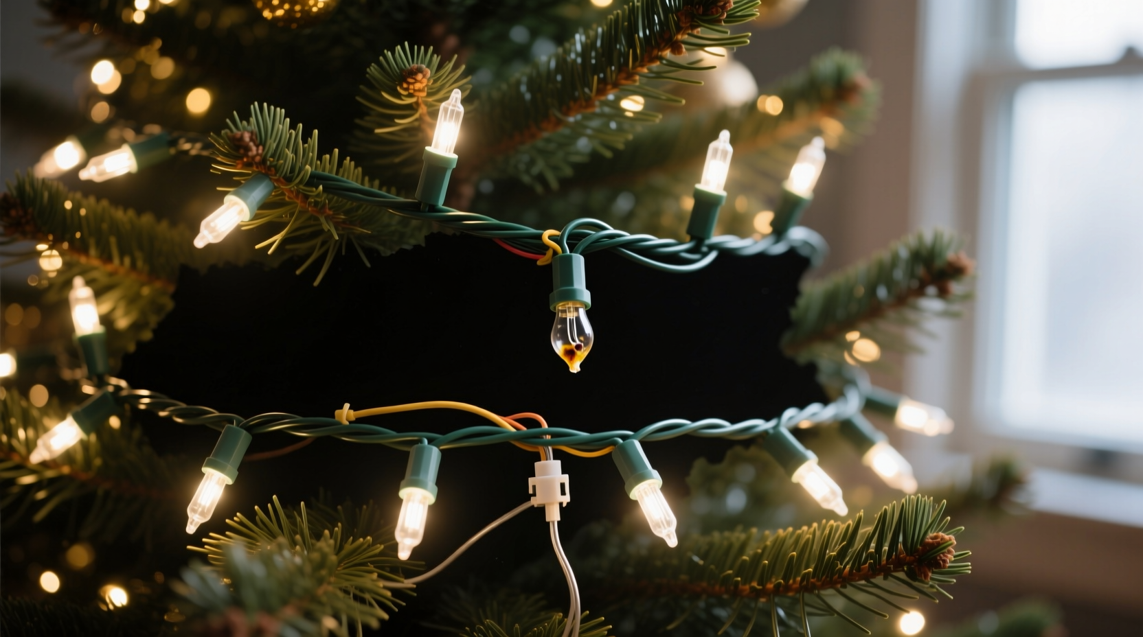 why does one section of my christmas tree lights go out but not others