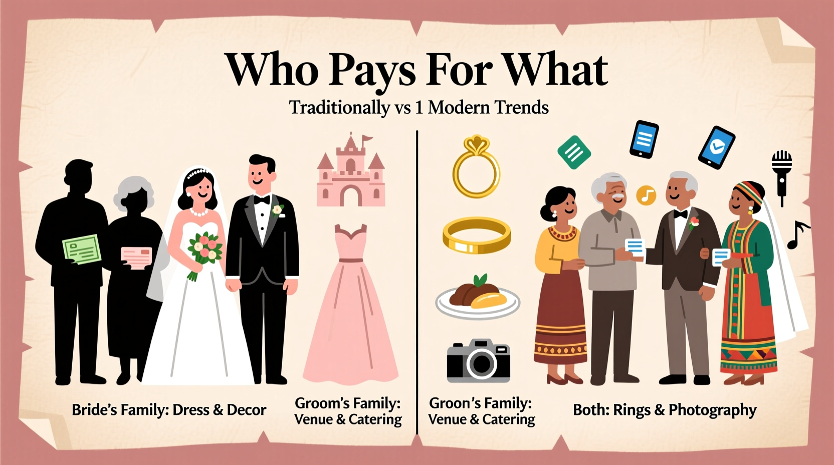 who pays for what in a wedding traditionally