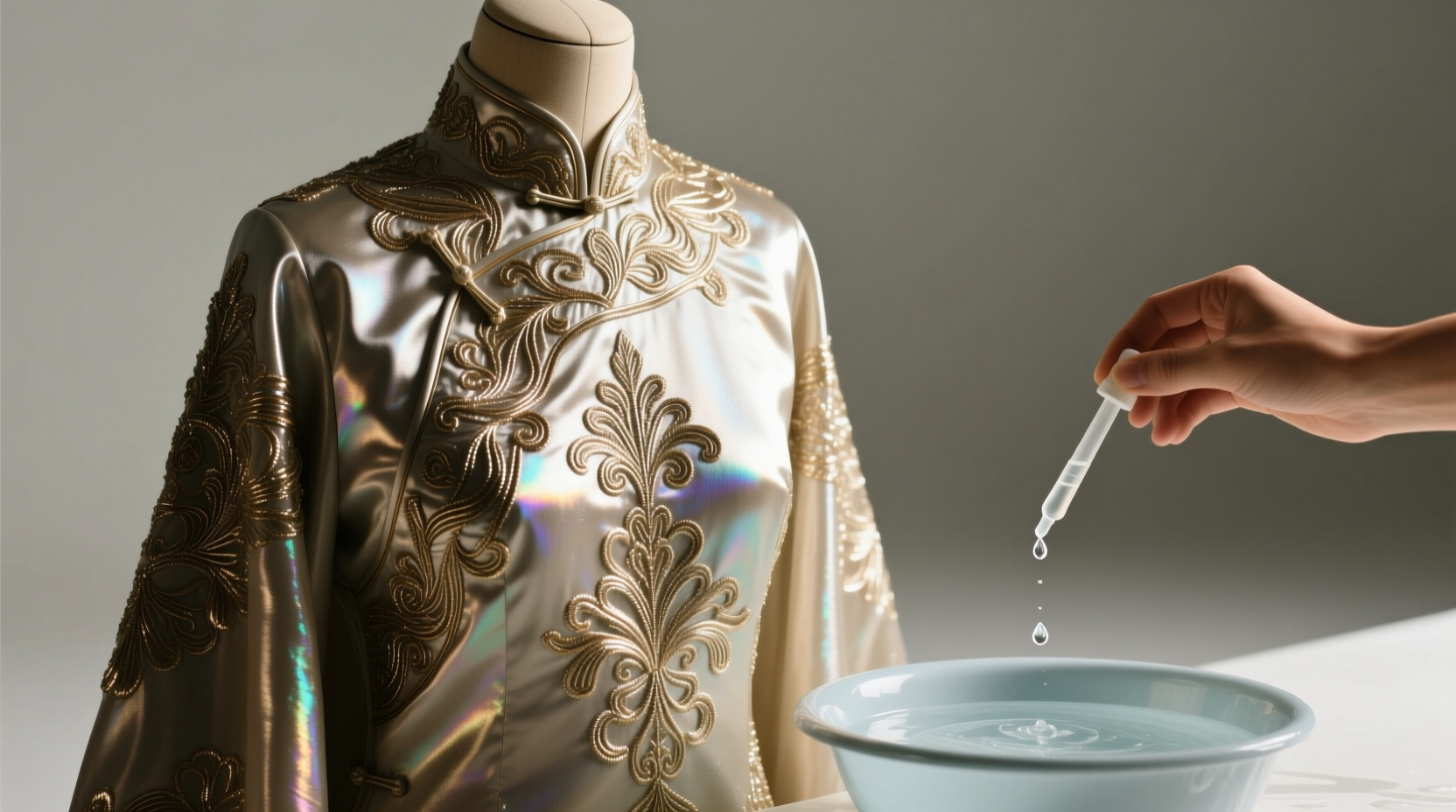 how to wash metallic thread embroidery blouse