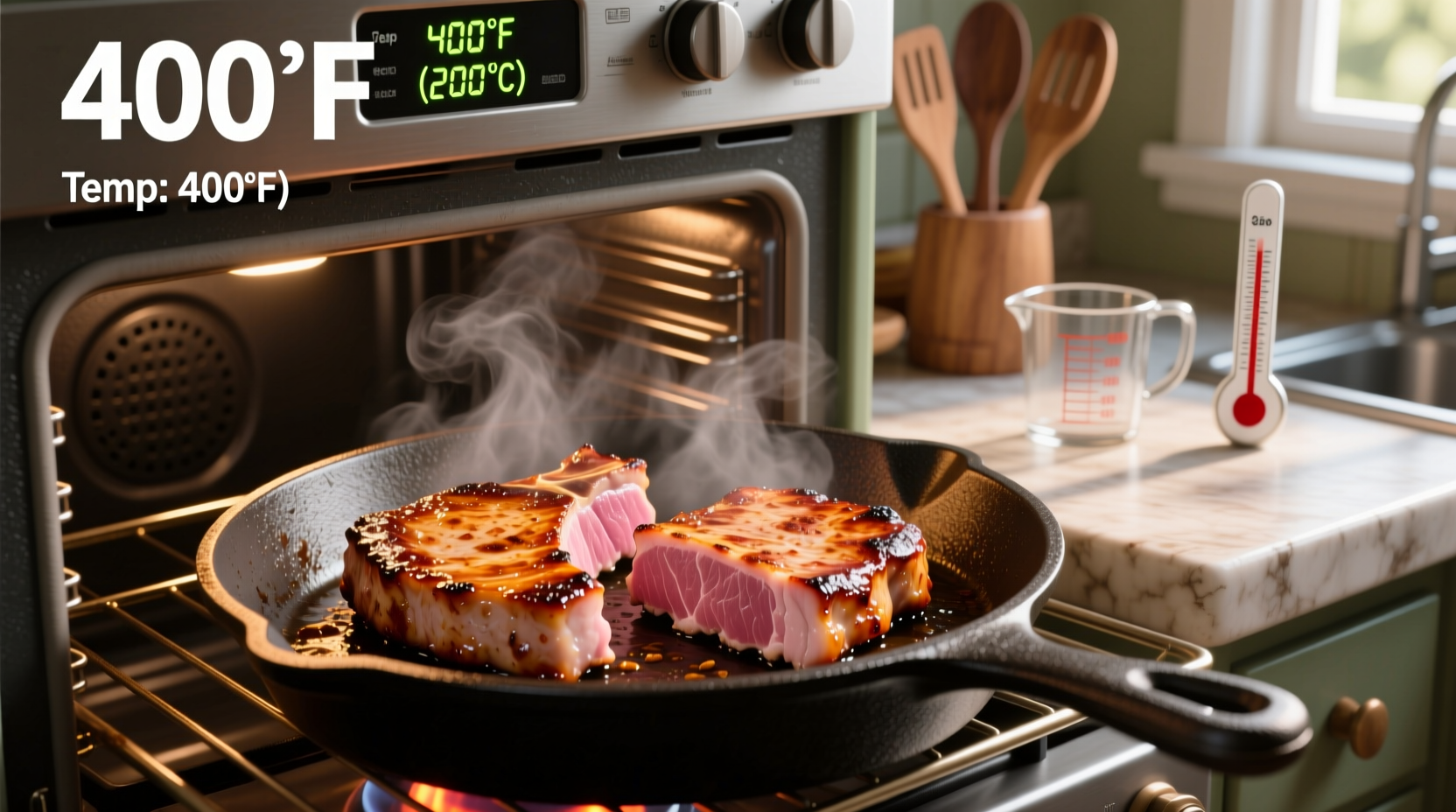 what temp to cook pork chops in oven