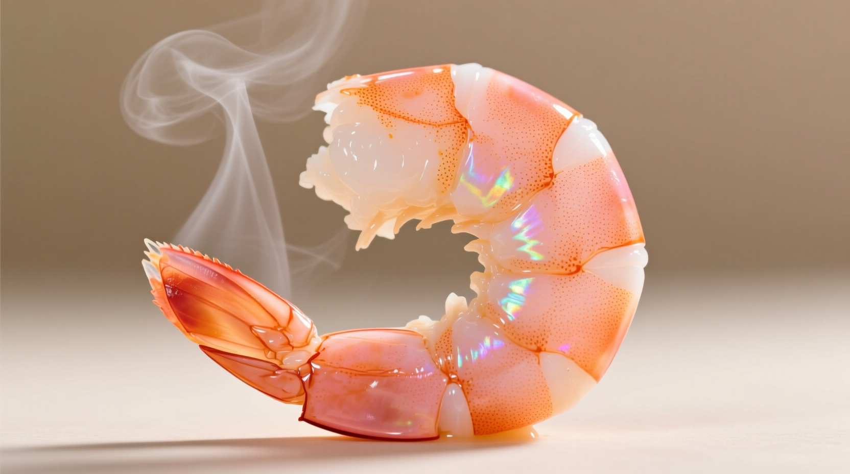 Perfectly cooked shrimp showing loose C shape and pink-orange color