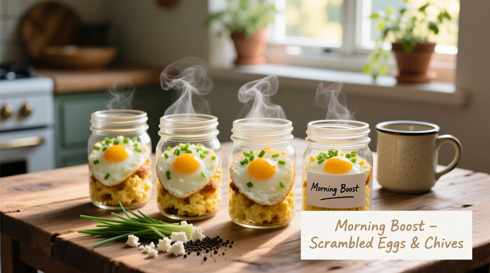 Bake Scrambled Eggs in Mason Jars for a Portable Breakfast