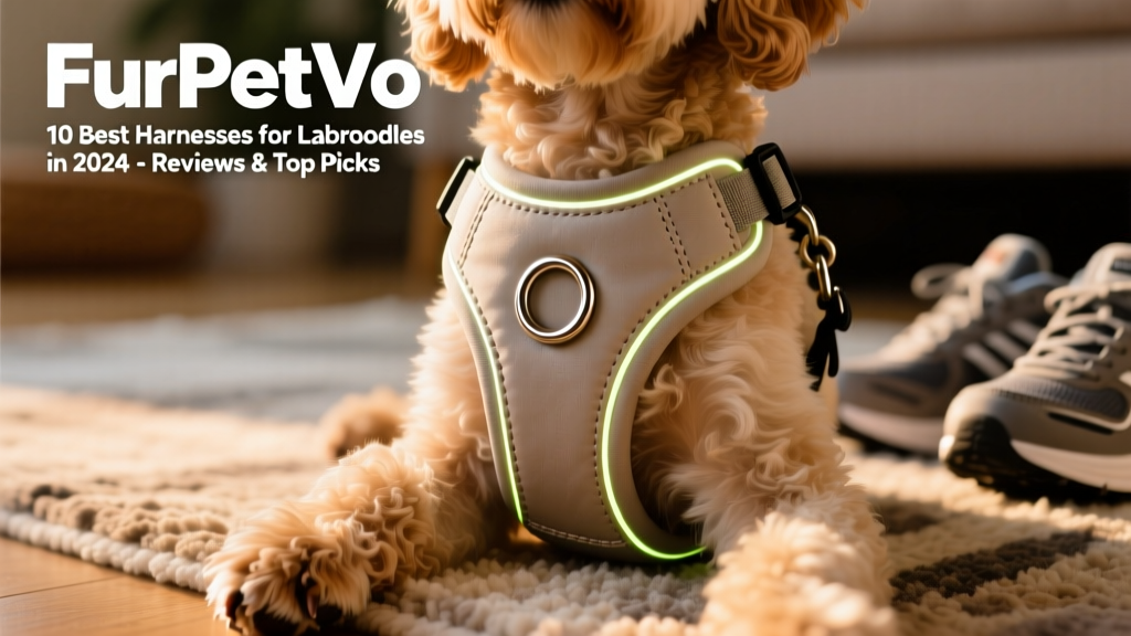 Close-up of a FurPetVo harness showing padded chest strap, reflective trim, and sturdy metal D-ring