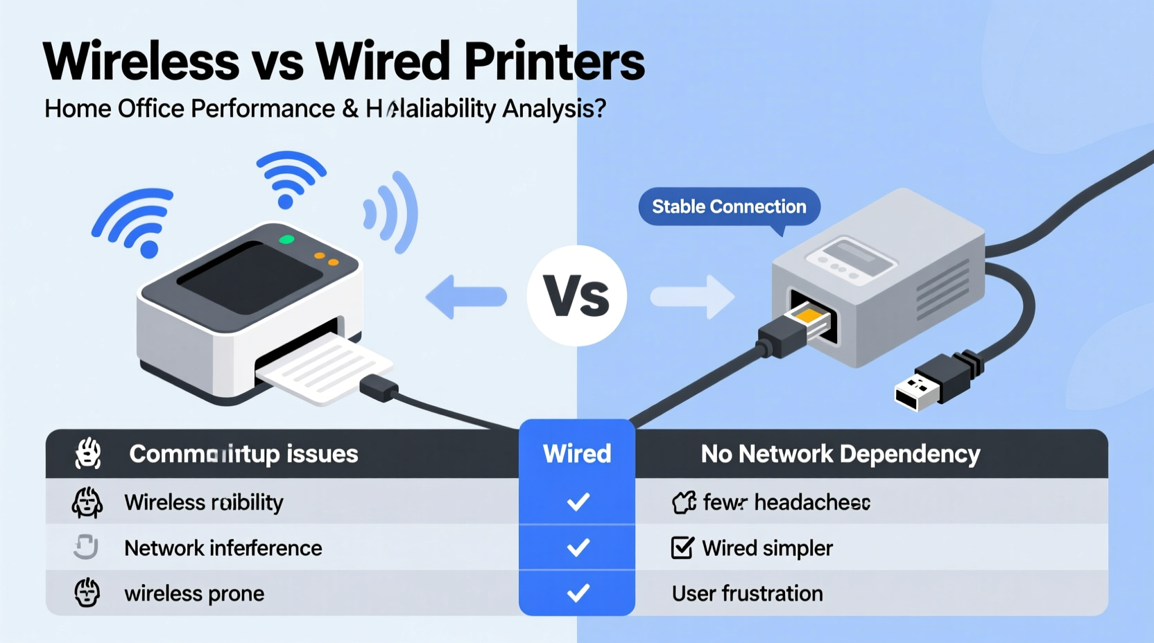 wireless printer vs wired for home office use which causes fewer headaches