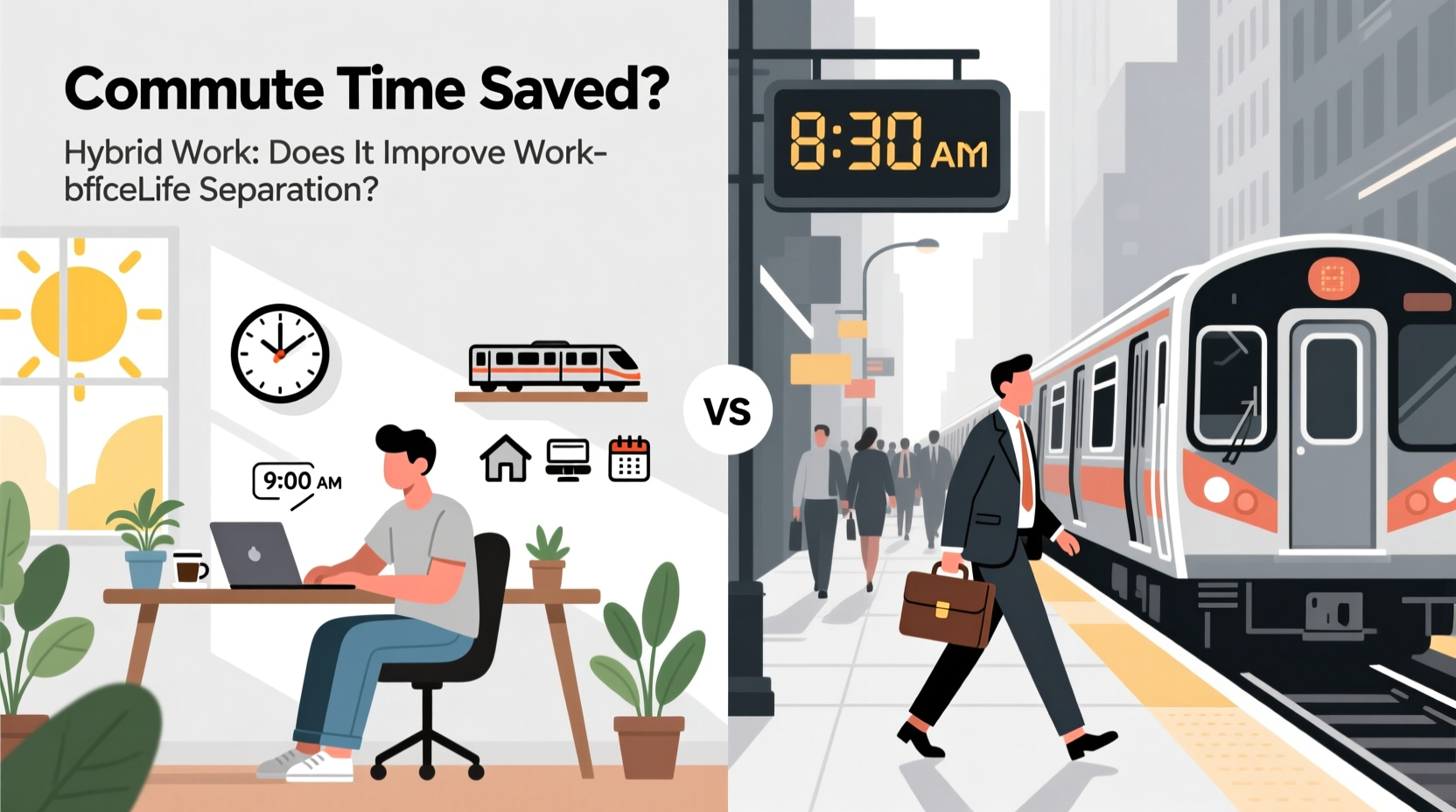 working from home vs office hybrid does the commute time actually improve work life separation