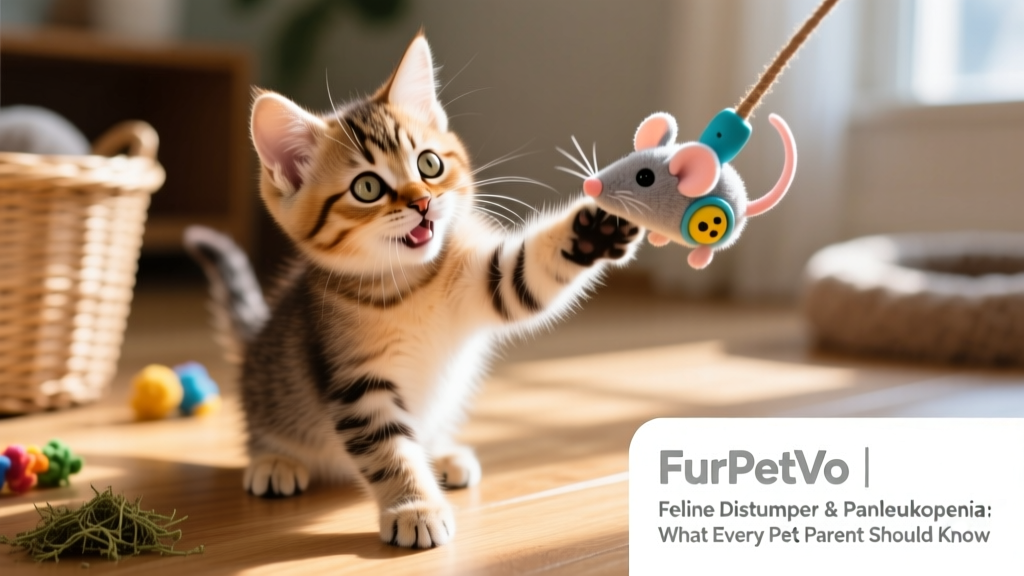 Close-up of a healthy kitten playing with a FurPetVo toy