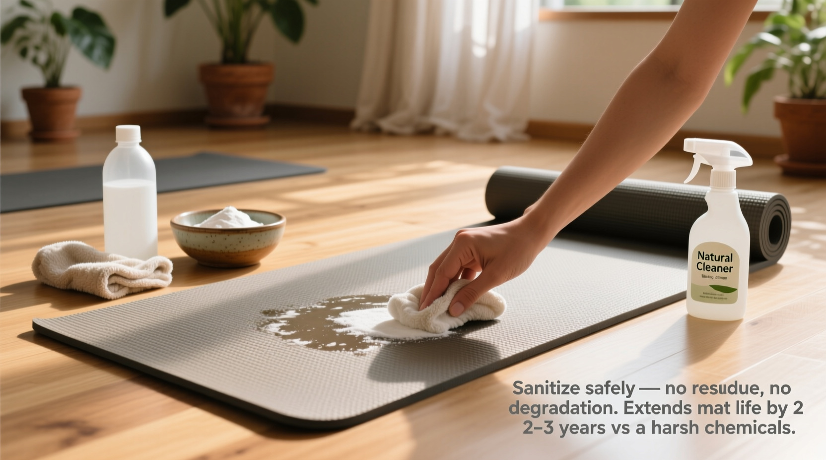 eco friendly yoga mat sanitizing tips