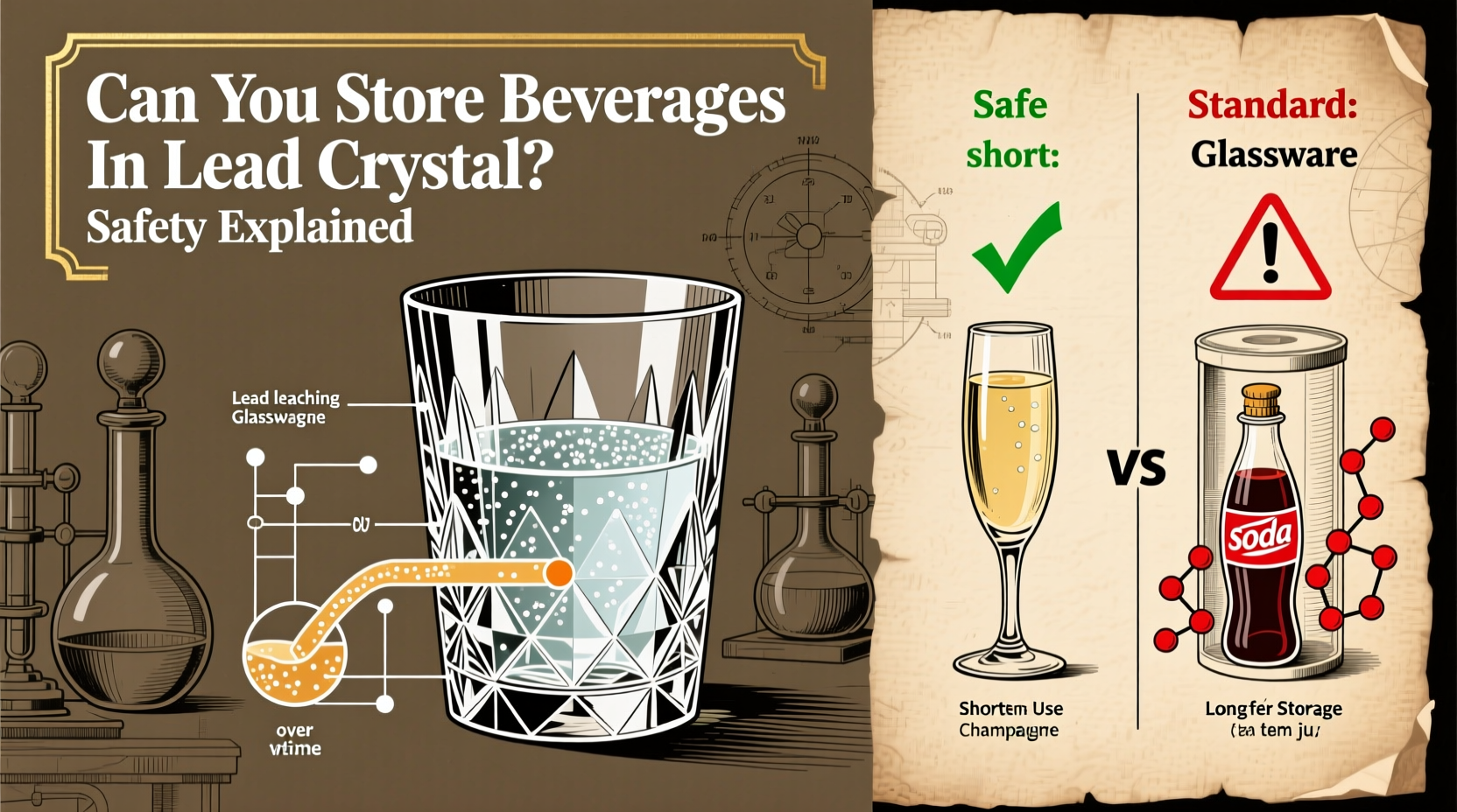 can i store beverages in lead crystal