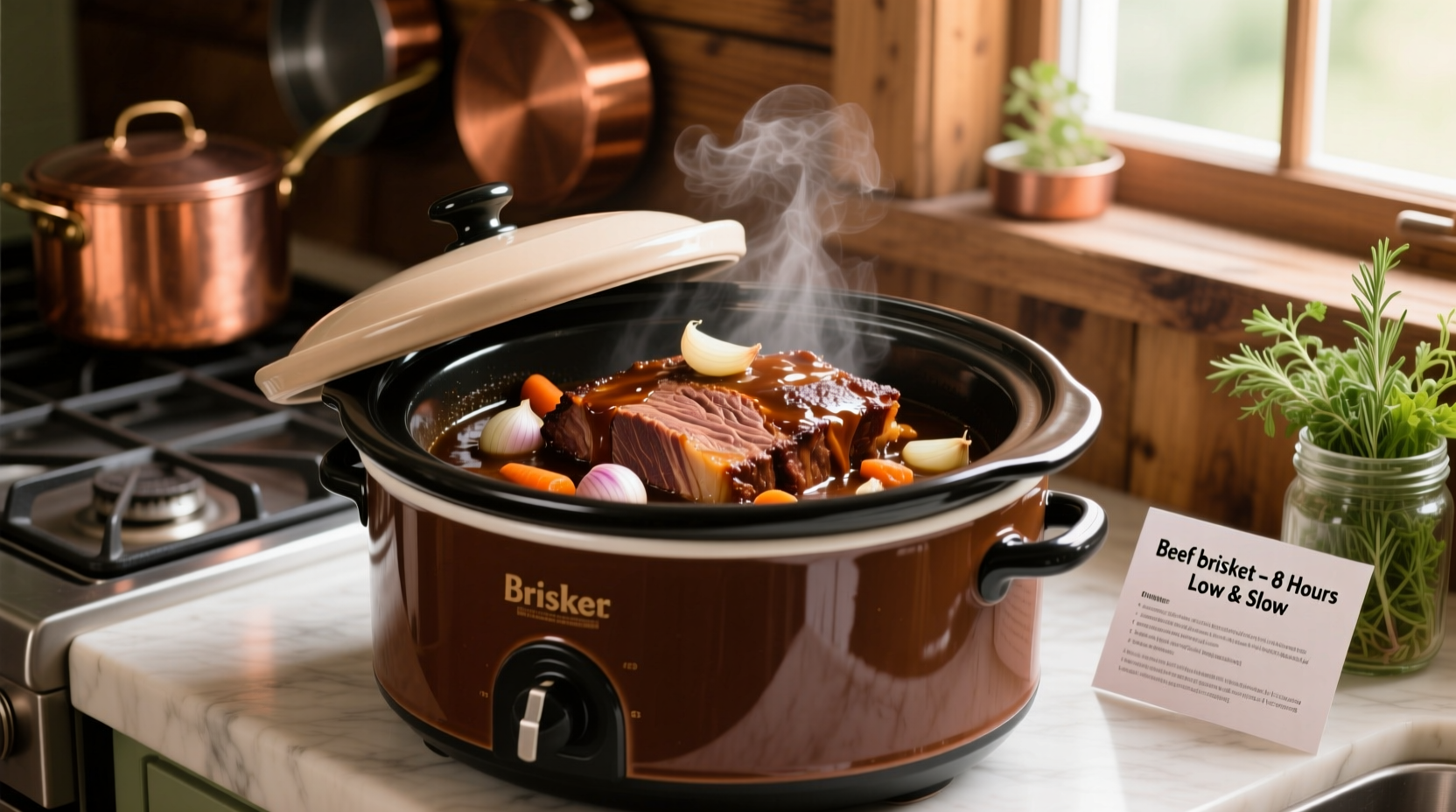 how do i cook beef brisket in a slow cooker