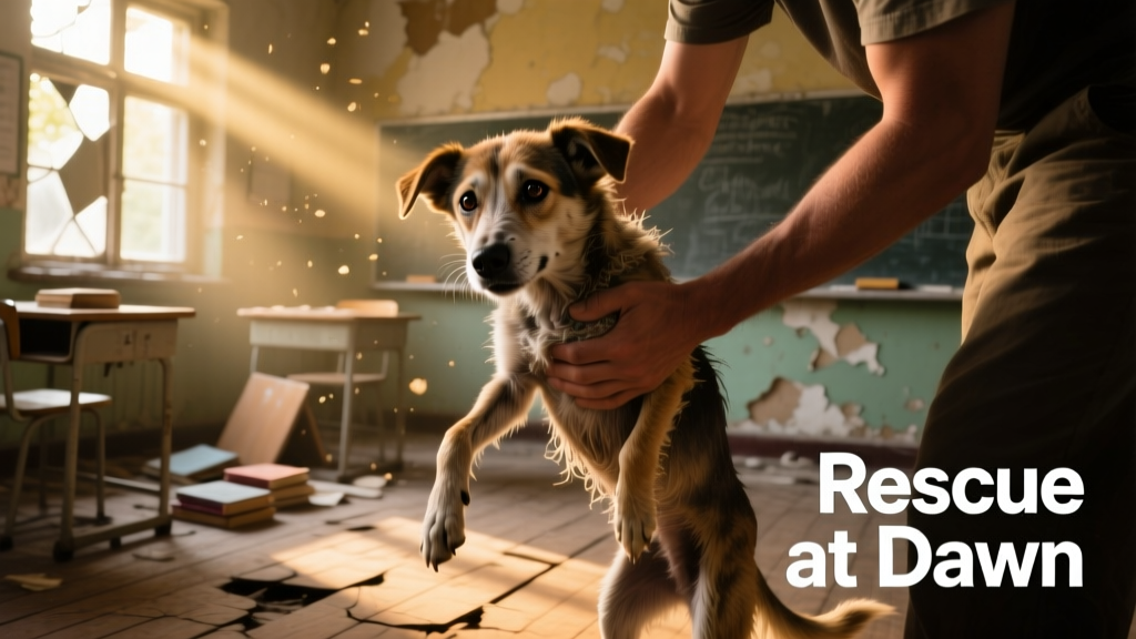 Watch the Incredible Moment When Stray Dog Trapped Inside an Abandoned School Is Finally Rescued