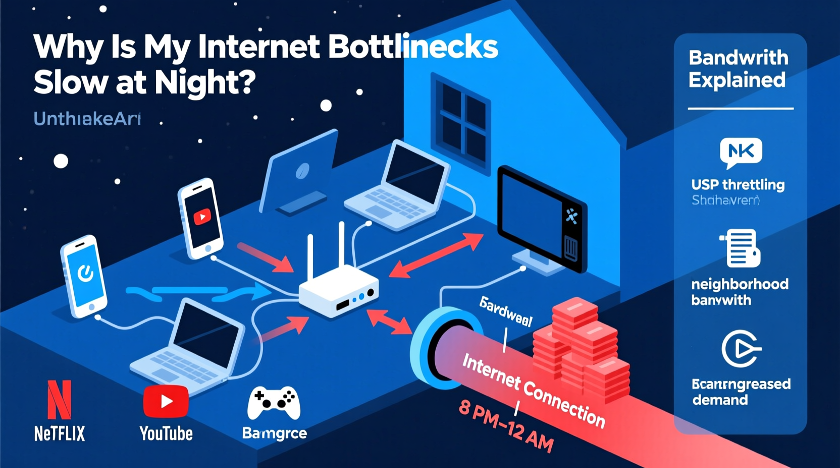 why is my internet slow only at night bandwidth bottlenecks explained