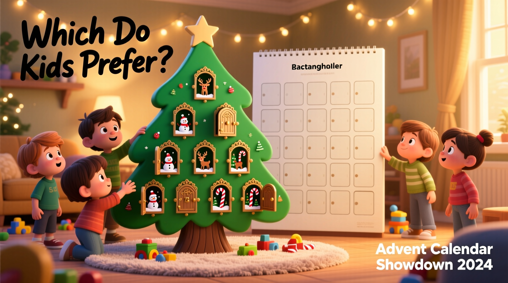 tree shaped vs rectangular advent calendars which kids prefer