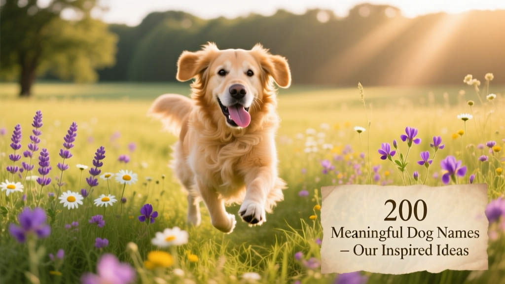 A joyful dog running through a sunlit meadow with wildflowers