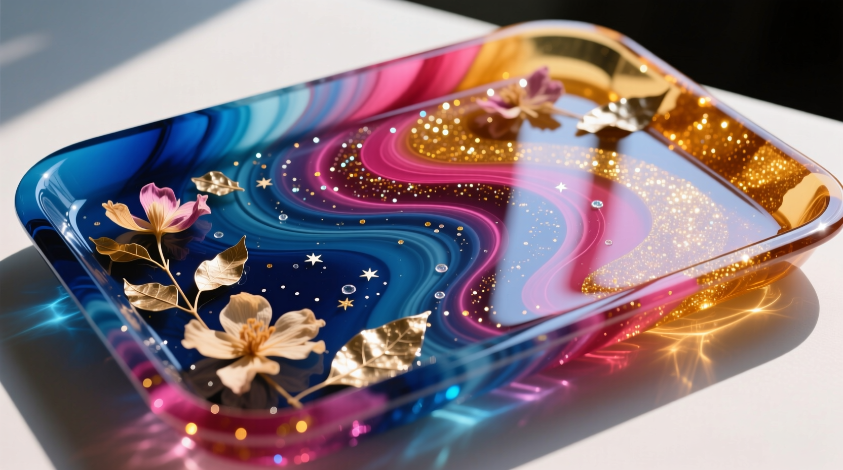 epoxy resin turns a cheap serving tray into a one of a
