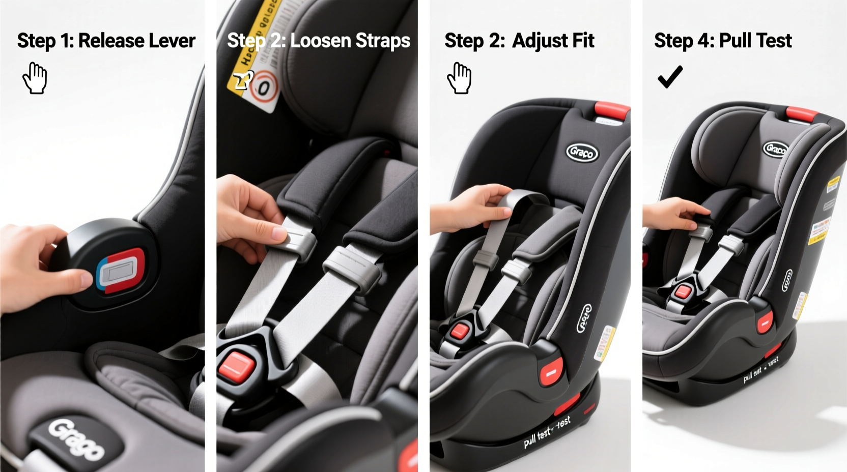 how to loosen harness on graco car seat