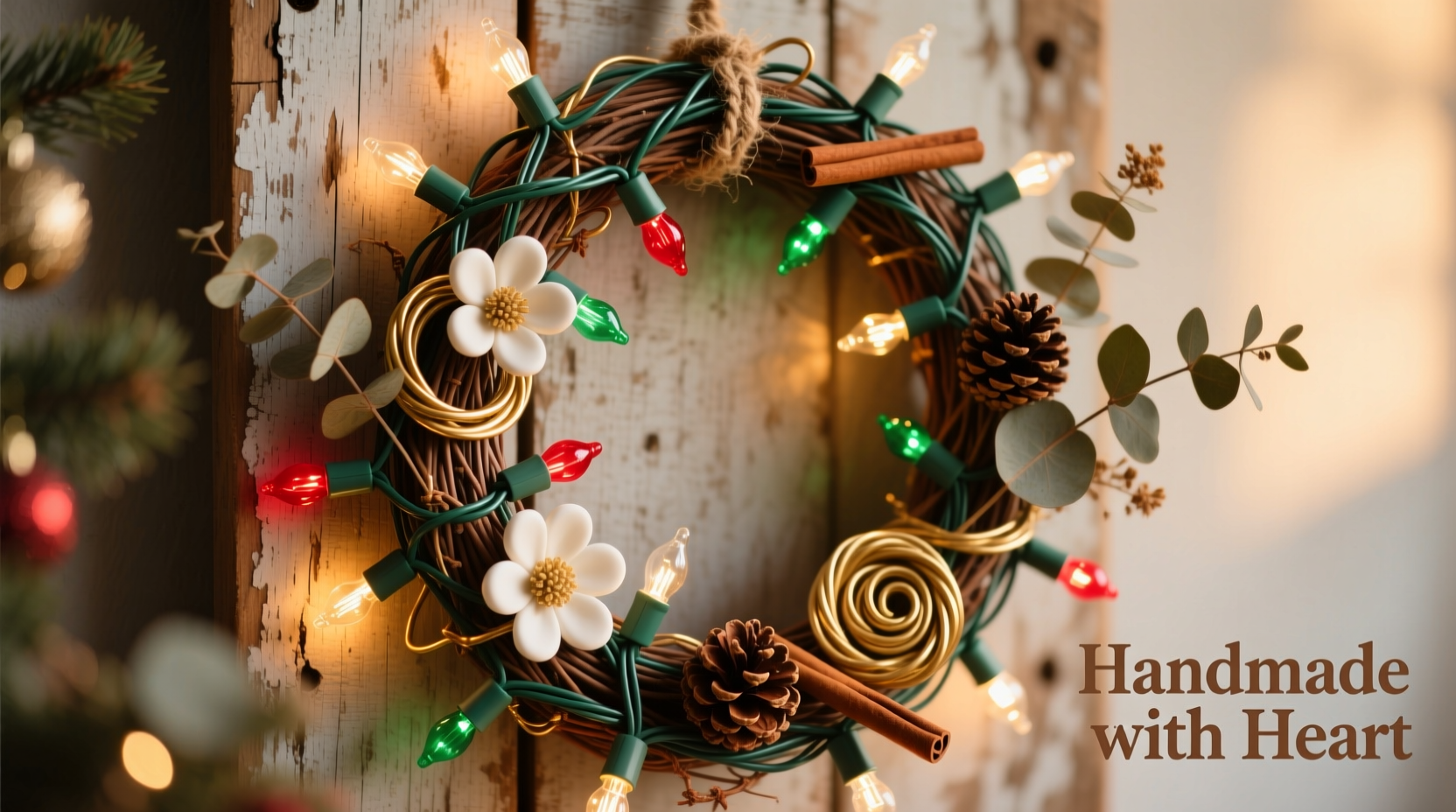 how to make a christmas wreath using old tangled lights creatively