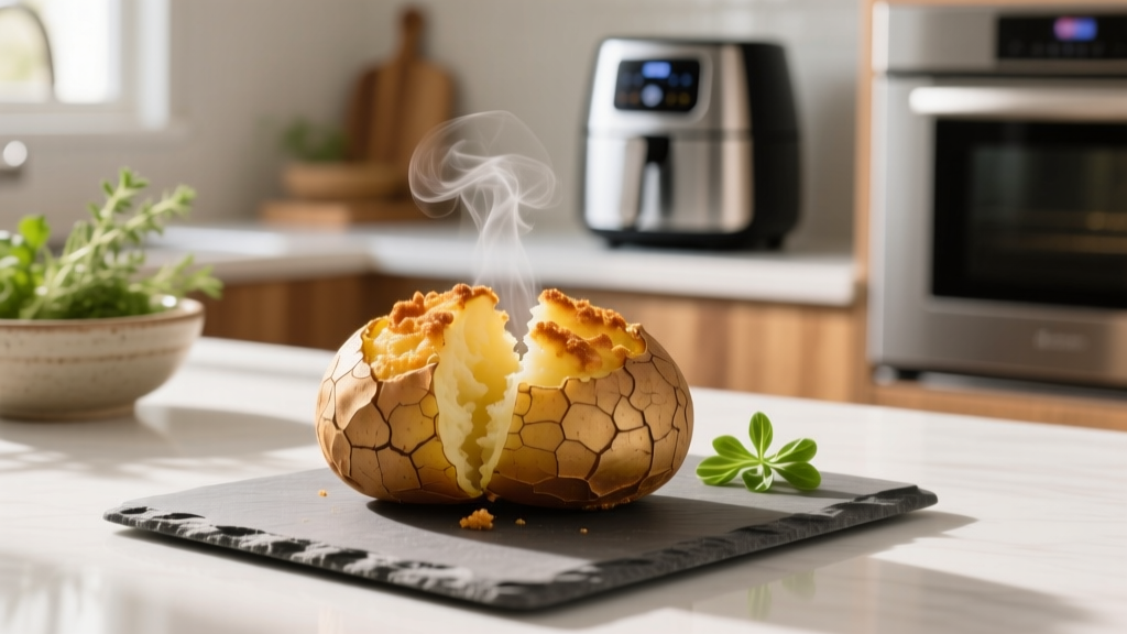 Air Fryer Baked Potato Time Guide (Crispy Skin, Fluffy Inside)