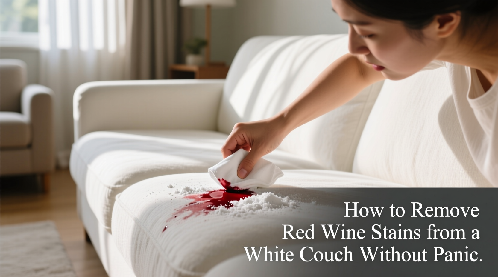 how to remove red wine stains from a white couch without panic