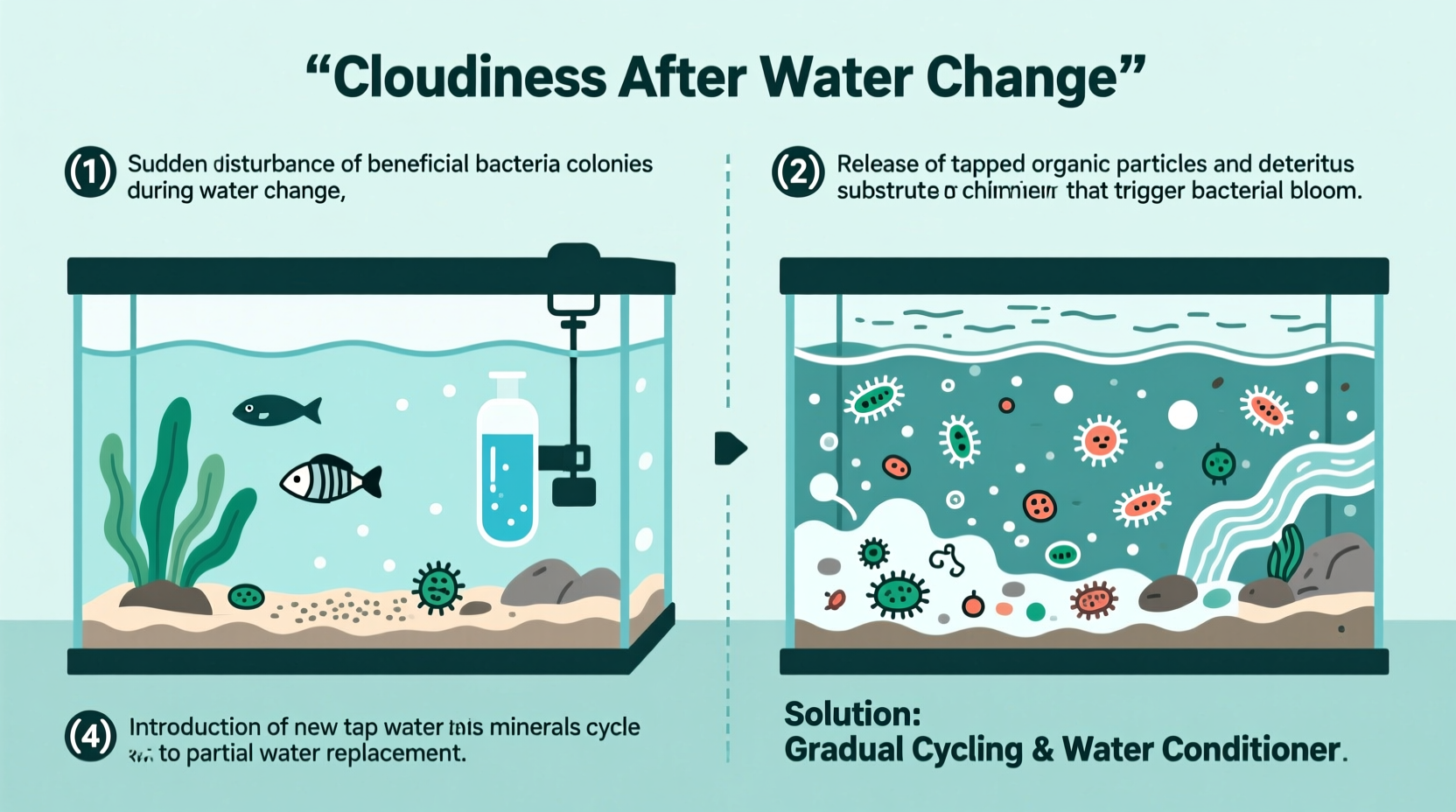 why does my fish tank get cloudy after water changes solving the issue