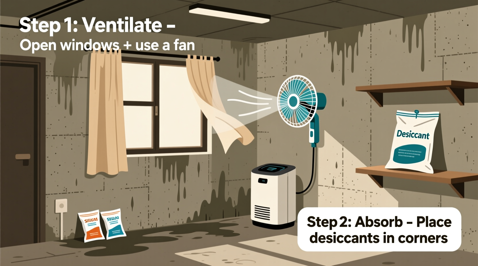how to quickly dehumidify a damp basement without a machine