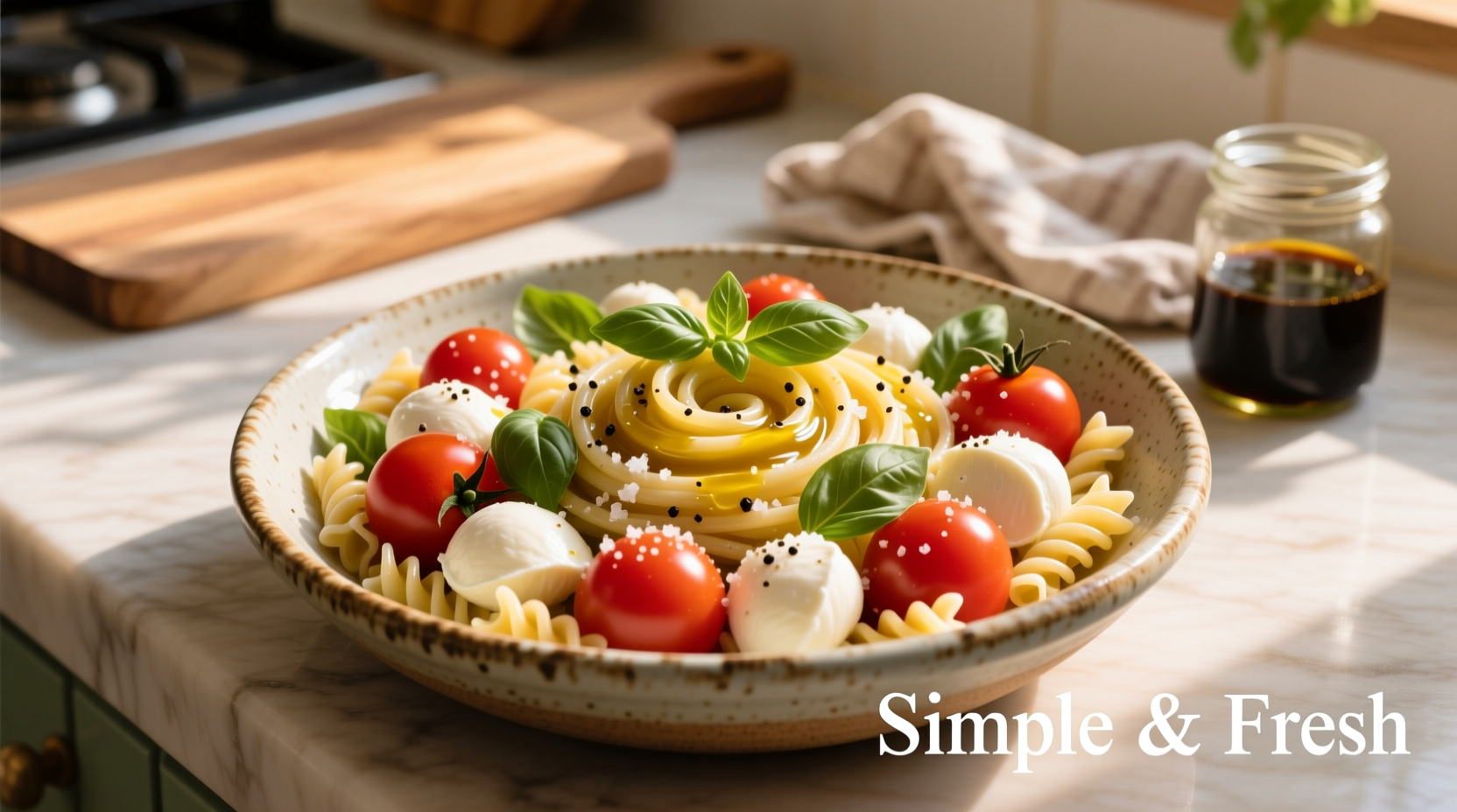 Perfect Tomato and Mozzarella Pasta Salad Recipe in 25 Minutes