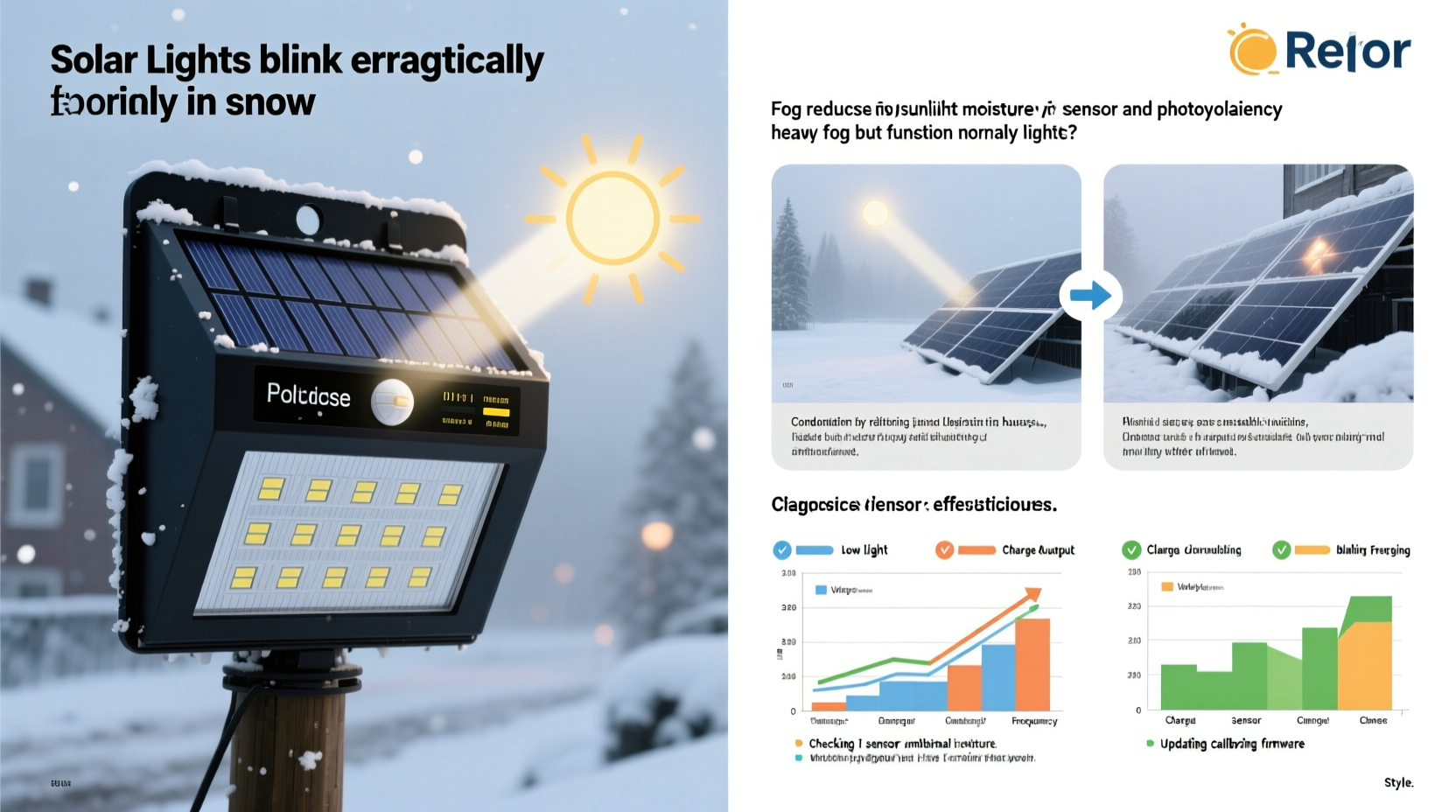 why do my solar lights blink erratically after heavy fog but work fine in snow