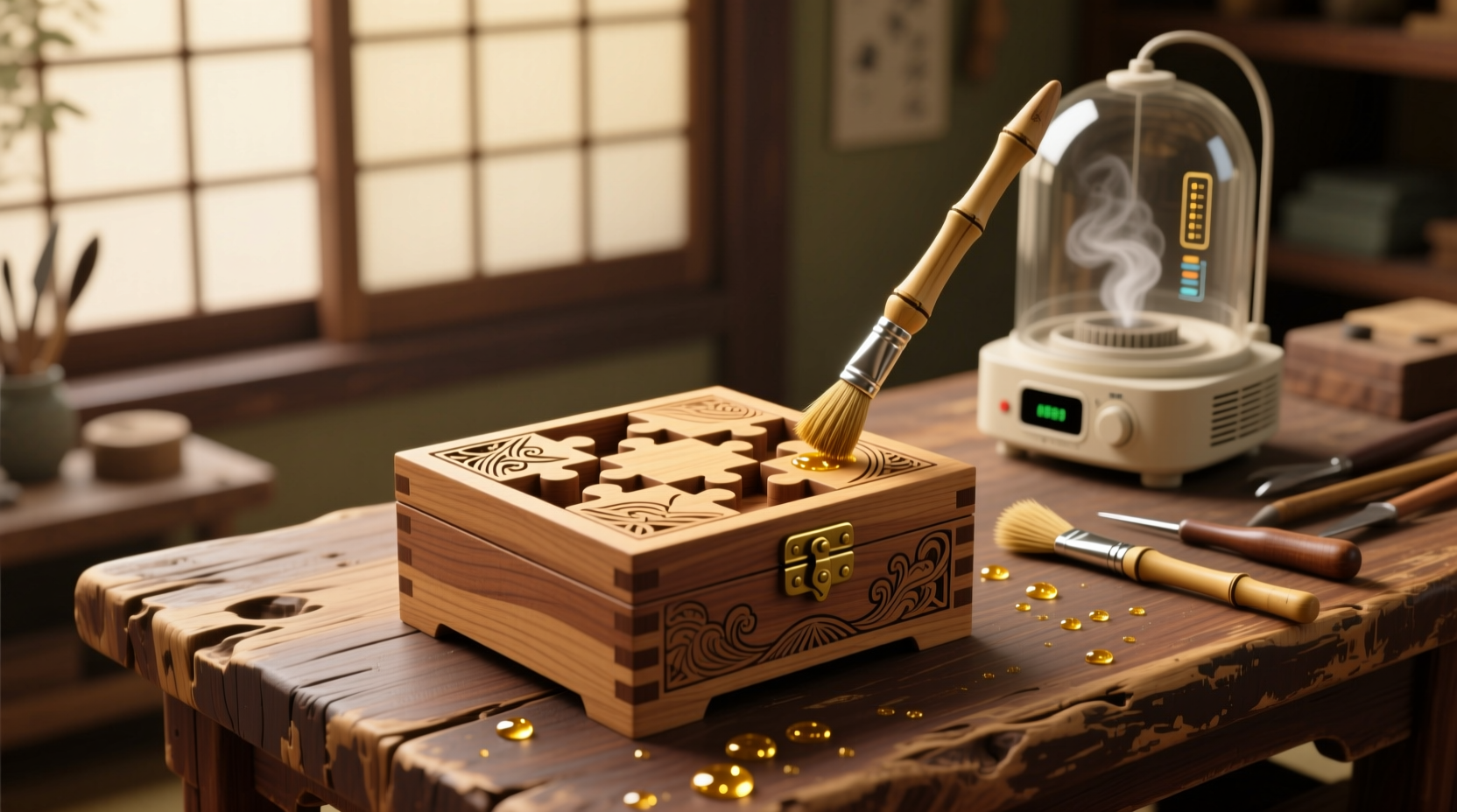 eco friendly cleaning for wooden anime puzzle boxes