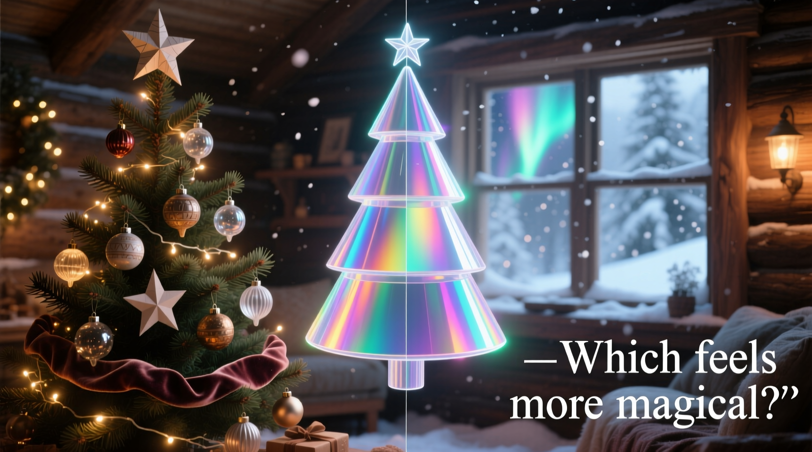 holographic projection christmas tree vs physical tree which feels more magical