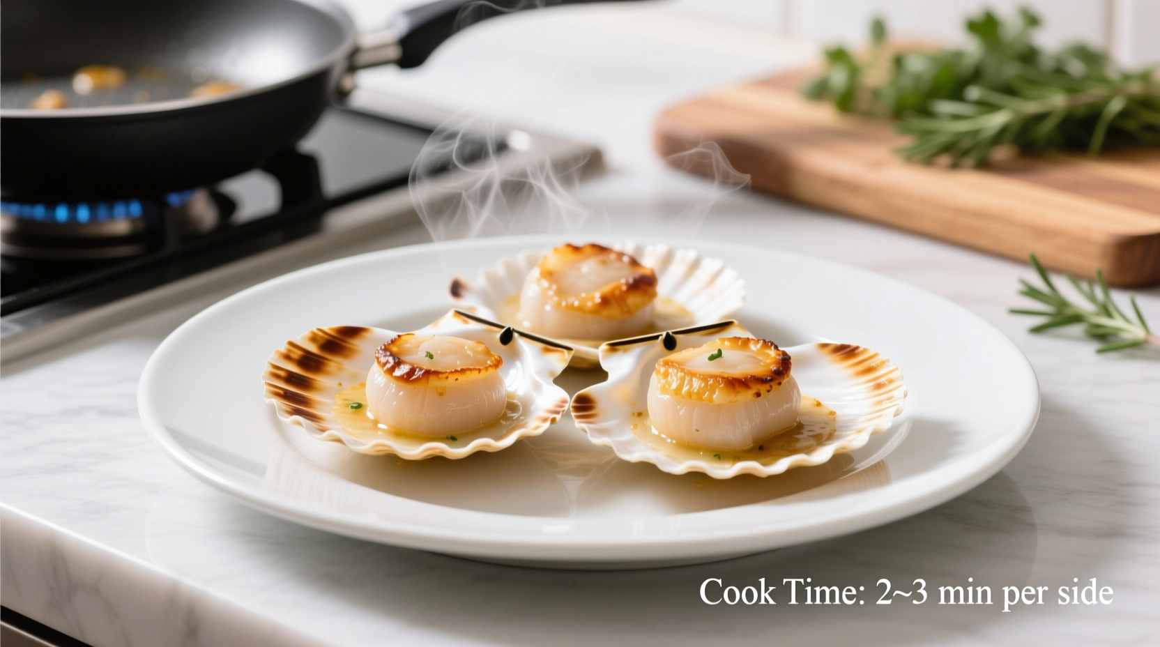 how long to cook scallops in pan