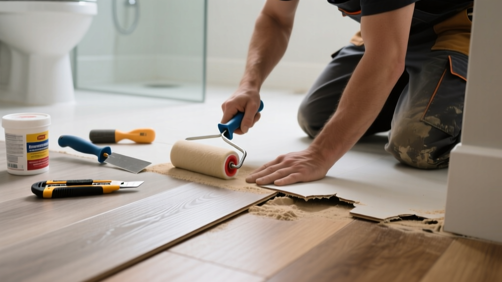Fixing Vinyl Floor Tearing in the Bathroom