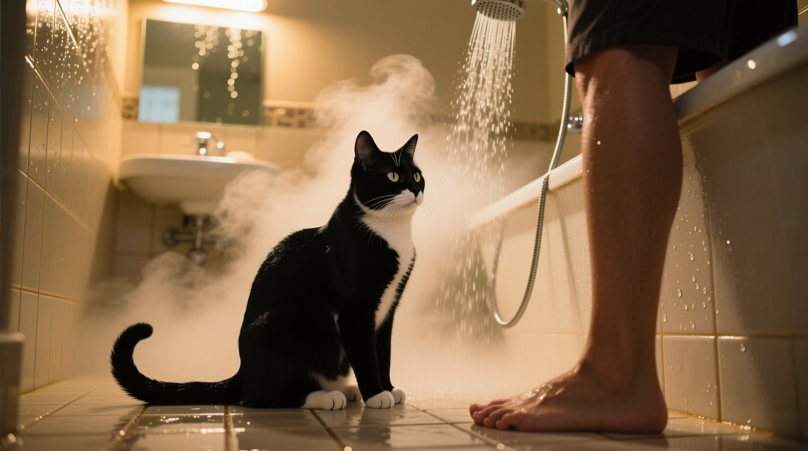 why does my cat sit in the bathroom while i shower bonding or curiosity