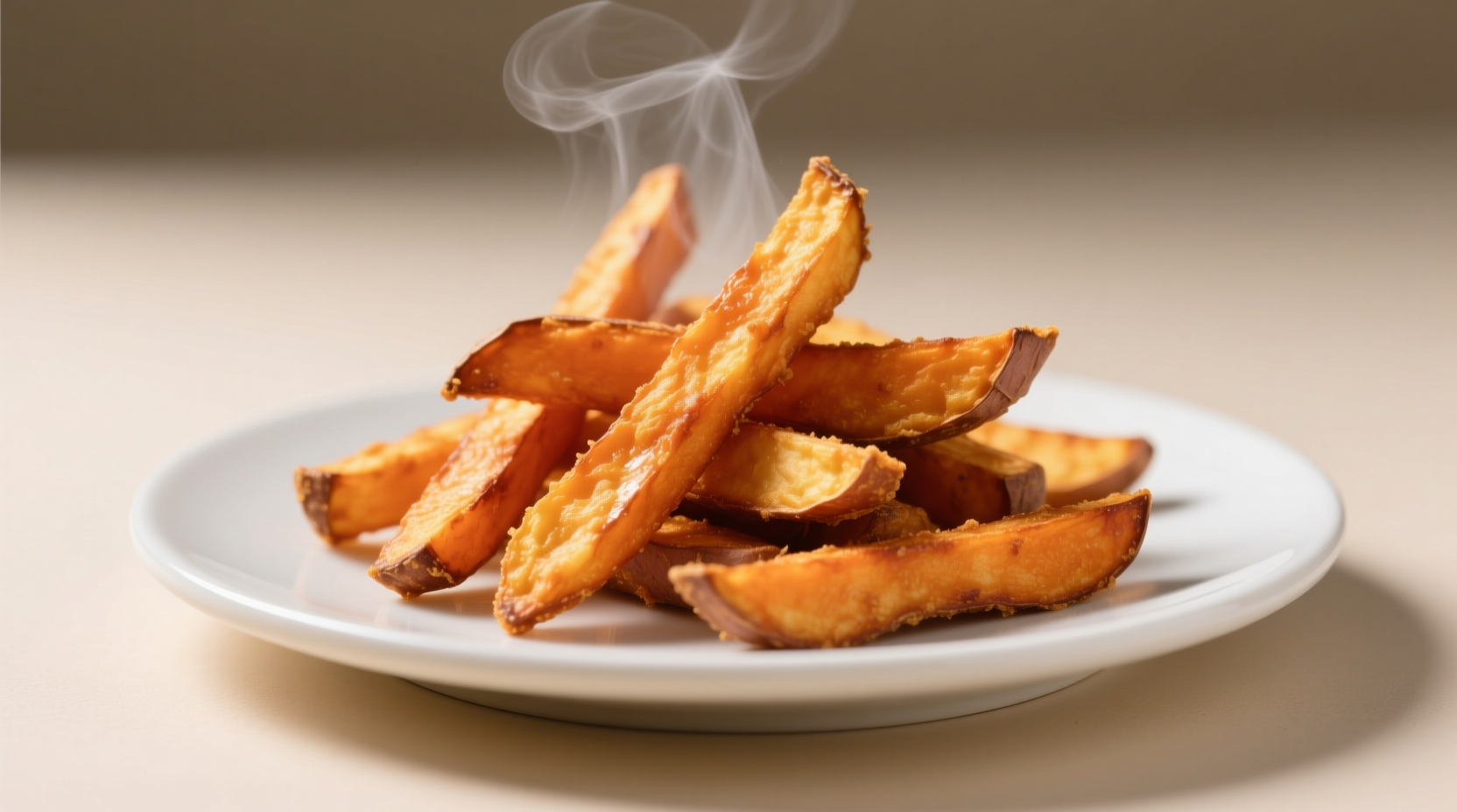 Side-by-side nutrition labels comparing air-fried vs deep-fried sweet potato fries showing 68% lower fat in air-fried version