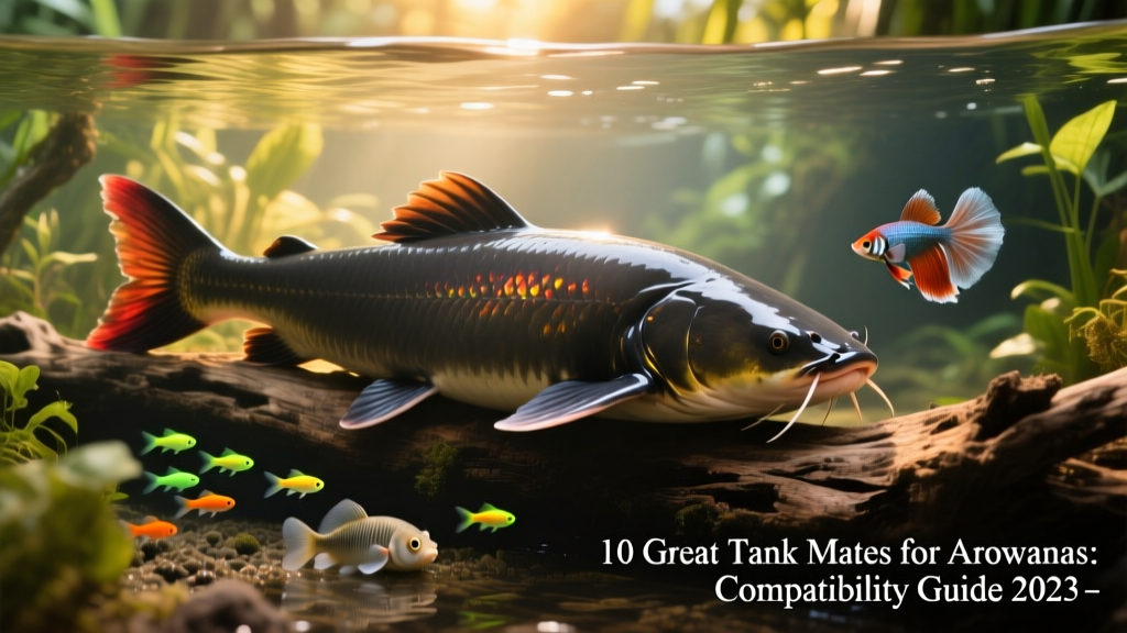 Massive Redtail Catfish resting near driftwood in a vast, professionally filtered aquascape