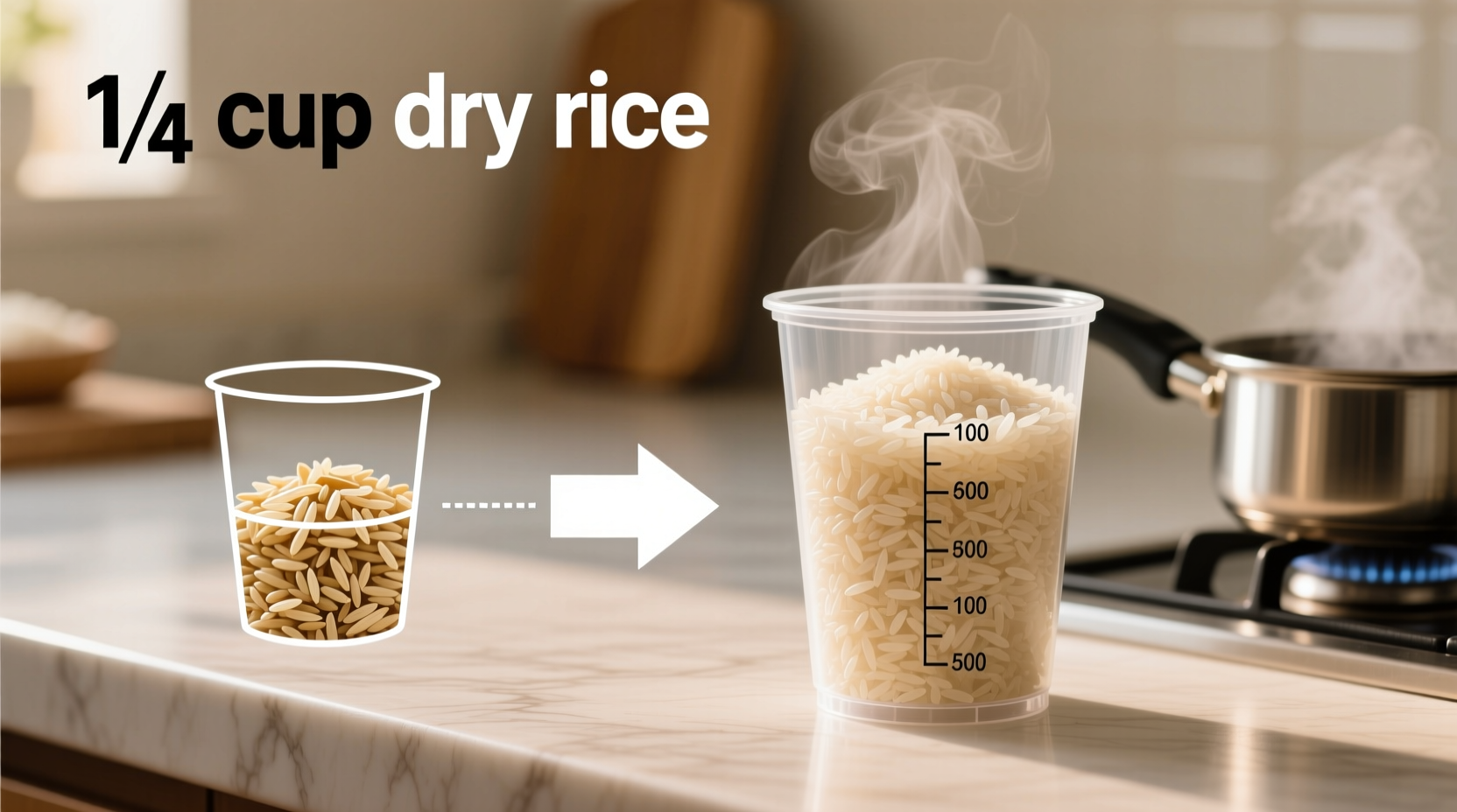 how much dry rice for 1 cup cooked
