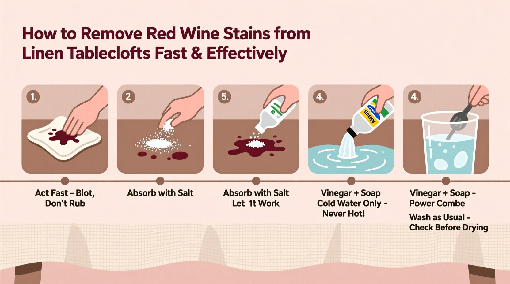 how to remove red wine stains from linen tablecloths fast and effectively