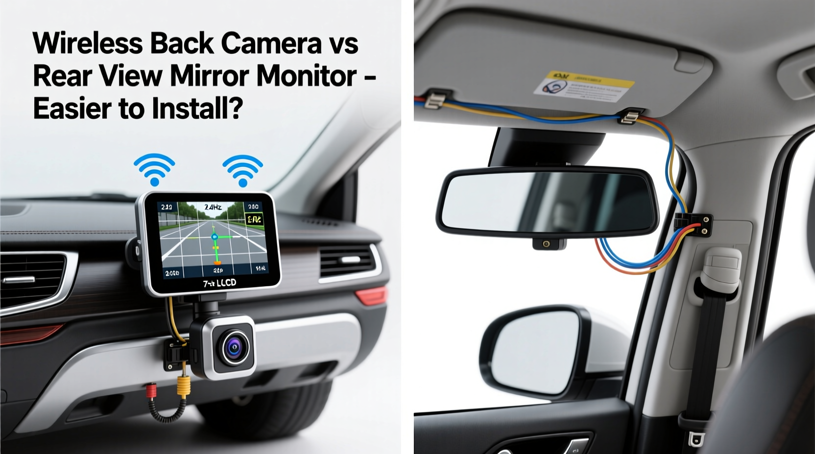 wireless backup camera vs rear view mirror monitor which is easier to install