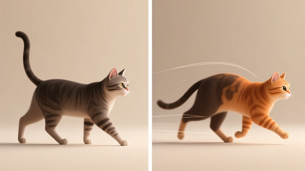 Cat Slow Walk vs Quick Walk: Body Language Reading