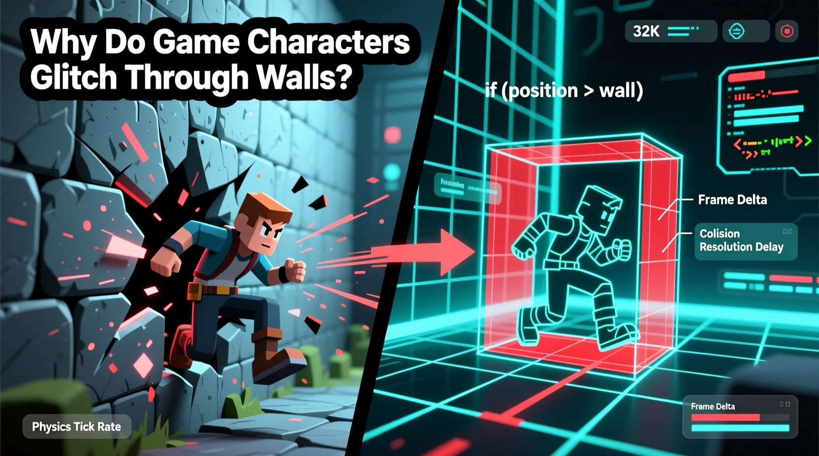 why do video game characters sometimes glitch through walls physics explained