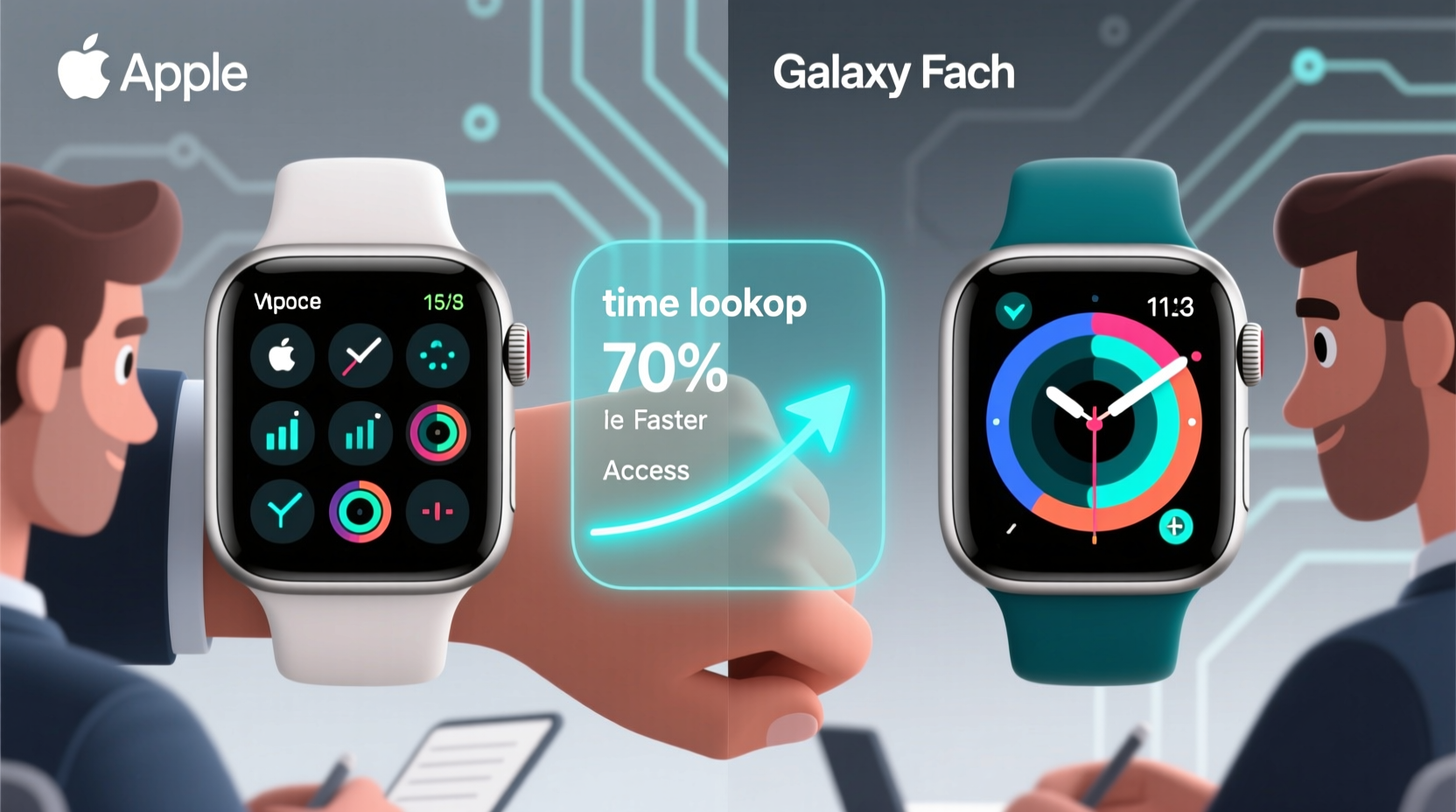 apple watch vs galaxy watch fastest meeting surface