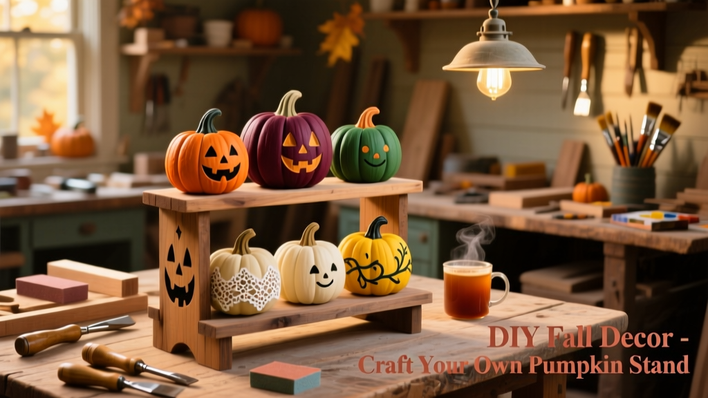 DIY Pumpkin Display Stand for Fall Porch Decor