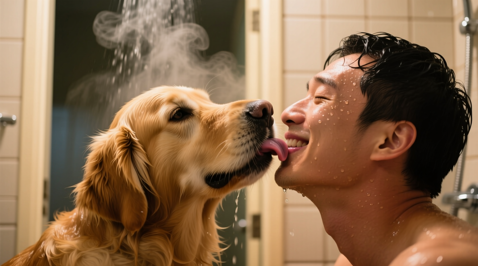 why does my dog lick my face after i shower and should i stop it