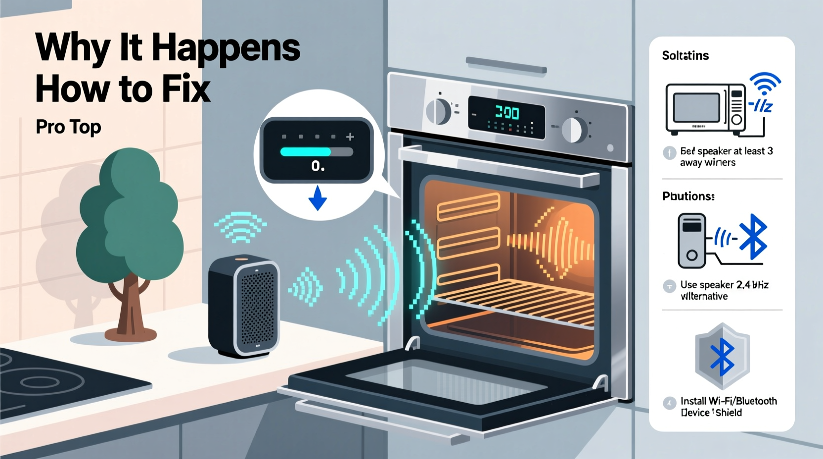 why does my bluetooth tree speaker cut out when i open the oven and how to fix the interference