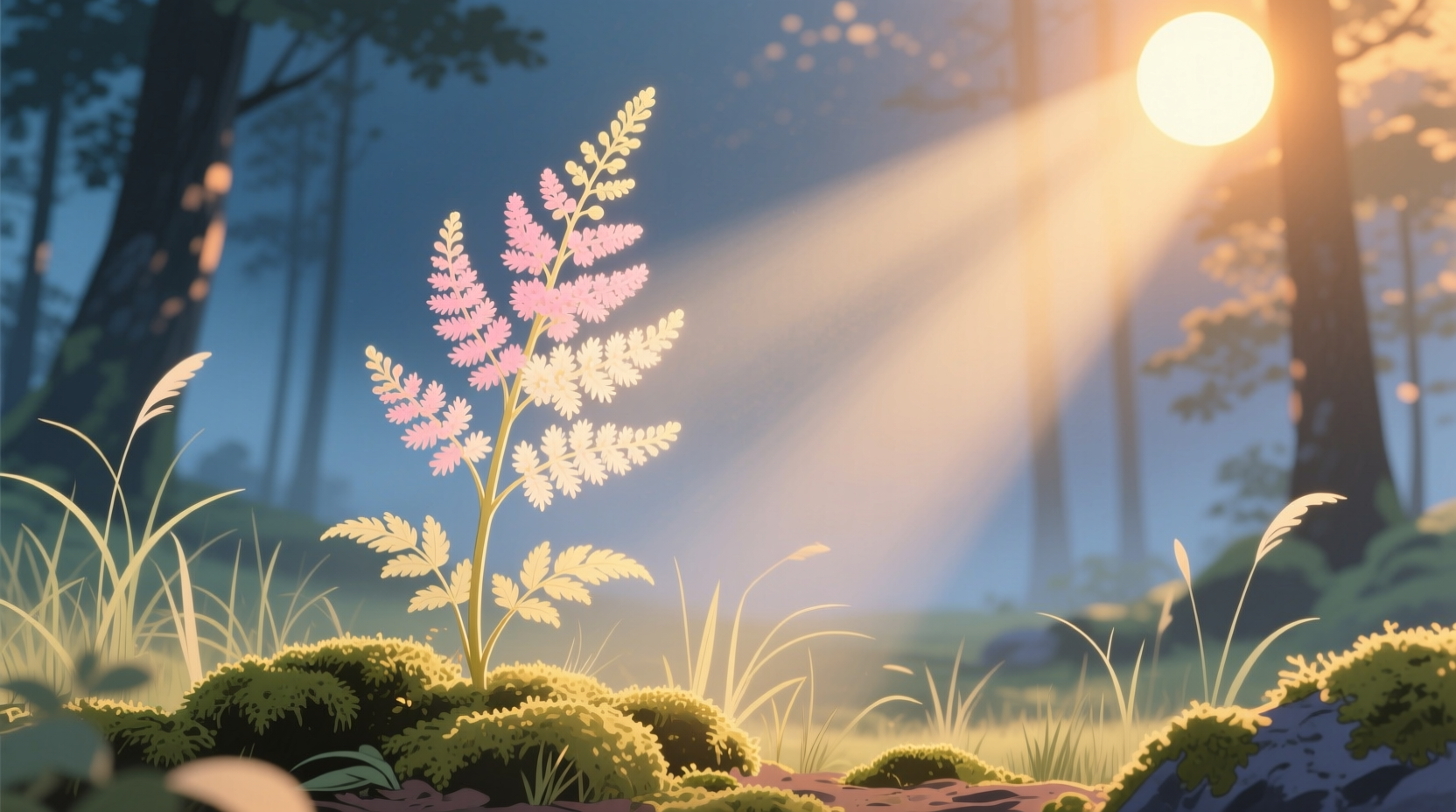 astilbe and sun